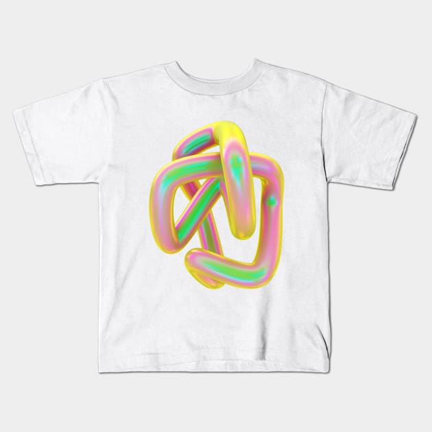 Pastel pink 3D holographic swerl Kids T-Shirt by collectiveunconscious3D